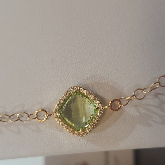 Boccadamo Italy Long Necklace in bronze yellow gold plated with crystals - Picture 3 of 8